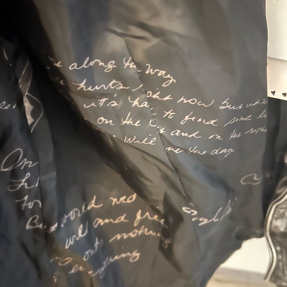 Sheryl Crow moto metallic look faux leather jacket with eagle sz L good conditio - Picture 11 of 13